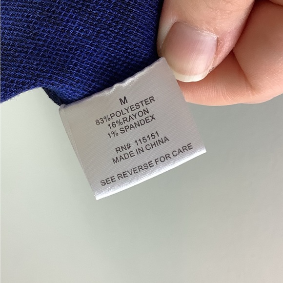 Romeo + Juliet Couture Cobalt Peplum Pattern Top Size Medium - Picture 6 of 7